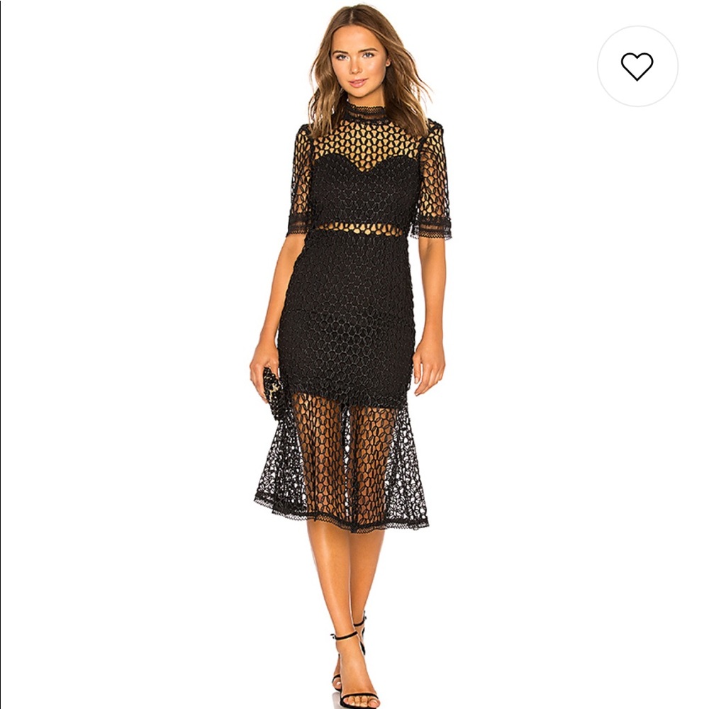 Revolve Fiona Mesh Dress in Black